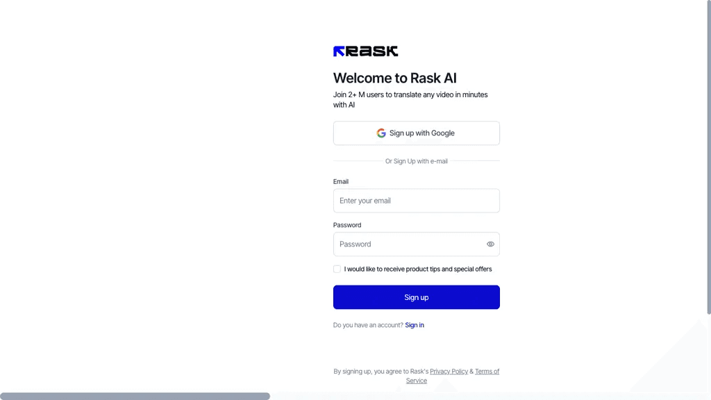 Rask AI 官网截图