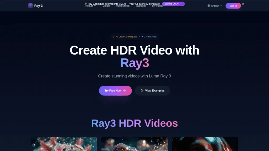 Ray 3 AI 工具截图