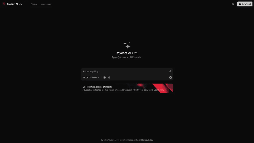 Raycast AI Lite 工具截图