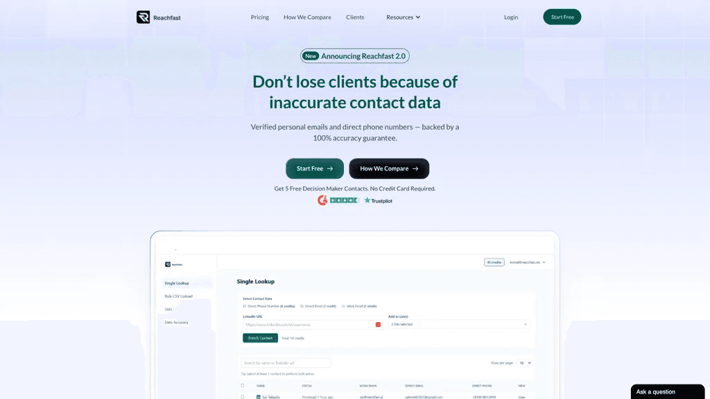 Reachfast.ai 工具截图