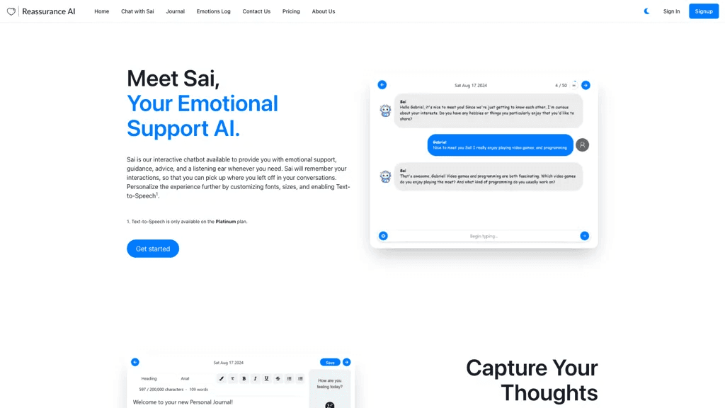 Reassurance AI (Beta) 工具截图