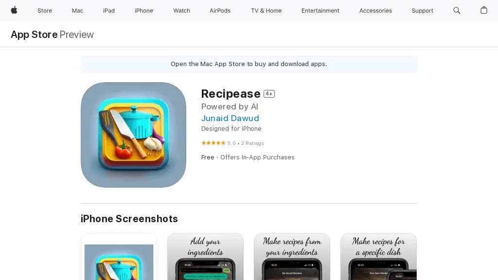 Recipease 工具截图