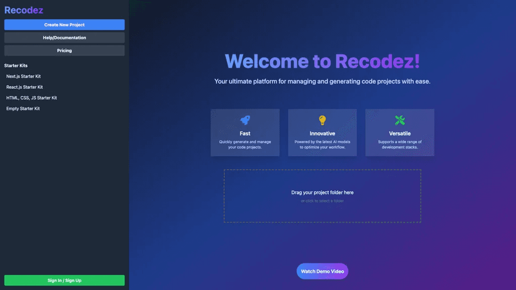 Recodez 官网截图