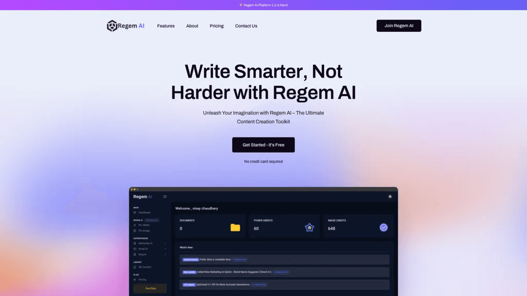 Regem AI Platform 工具截图