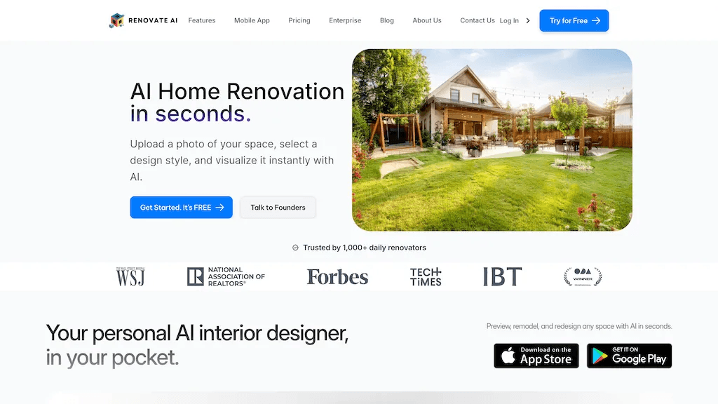 Renovate AI 工具截图