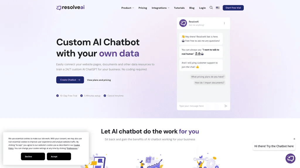 ResolveAI 官网截图
