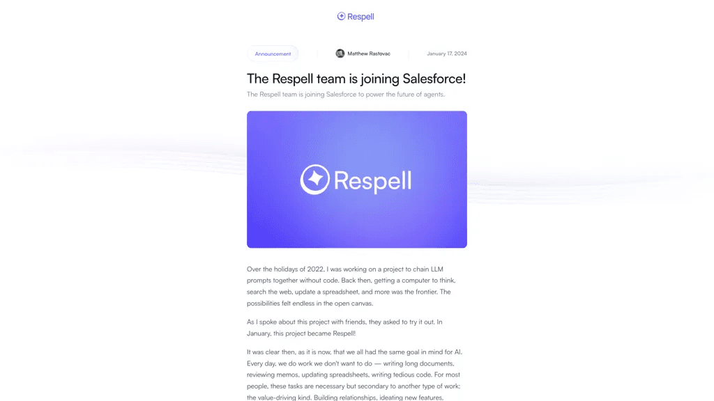 Respell 官网截图
