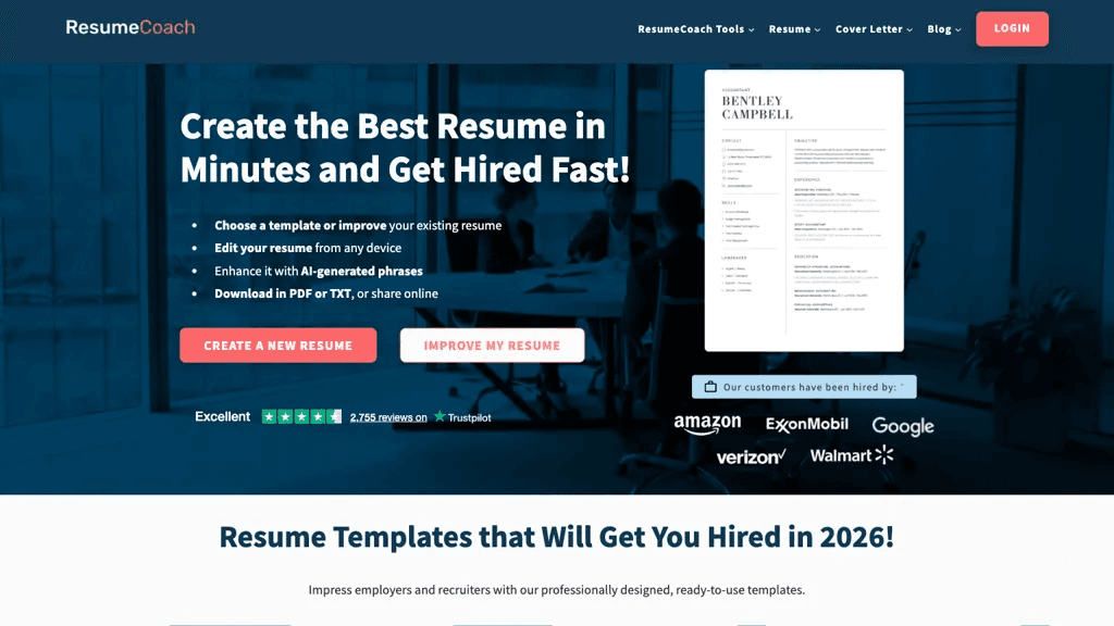 Resumecoach.com 工具截图