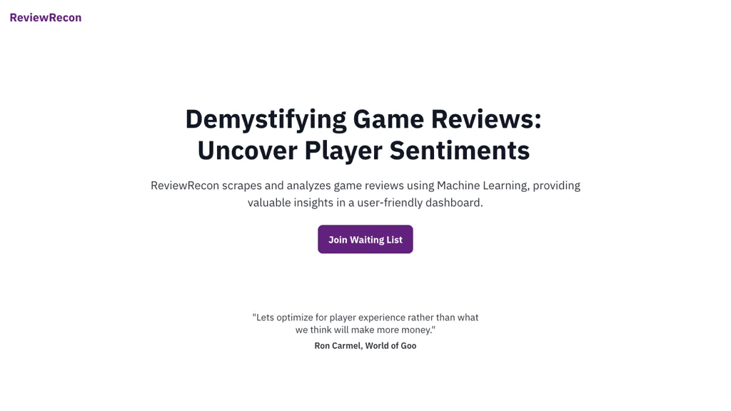 ReviewRecon 工具截图