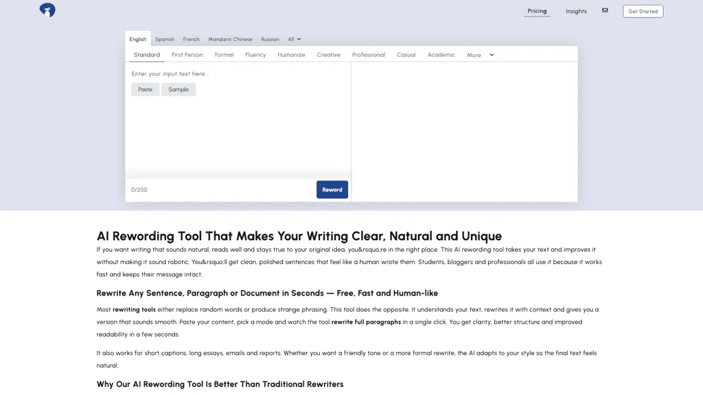 Rewording Tool 工具截图