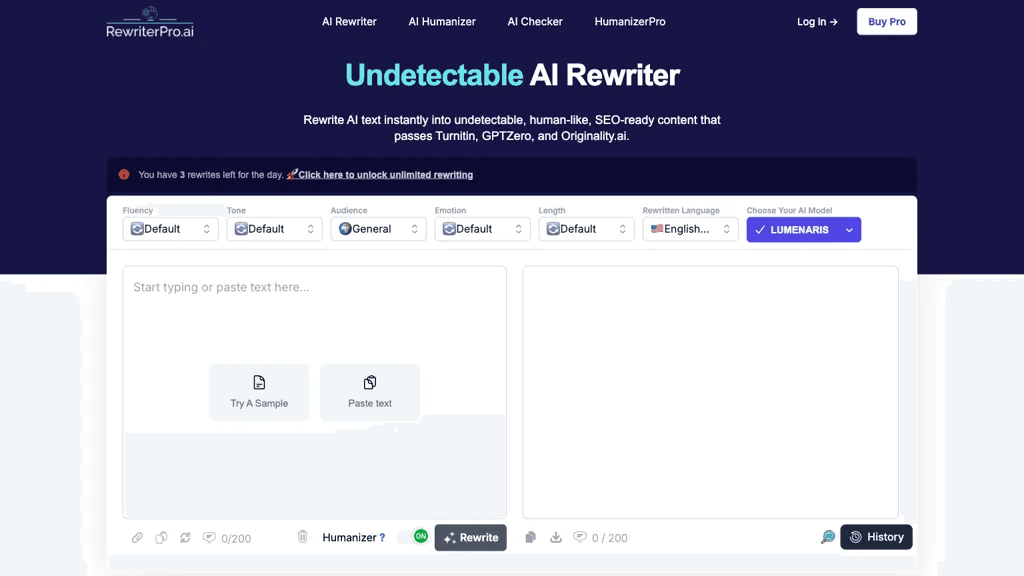 RewriterPro.ai 工具截图