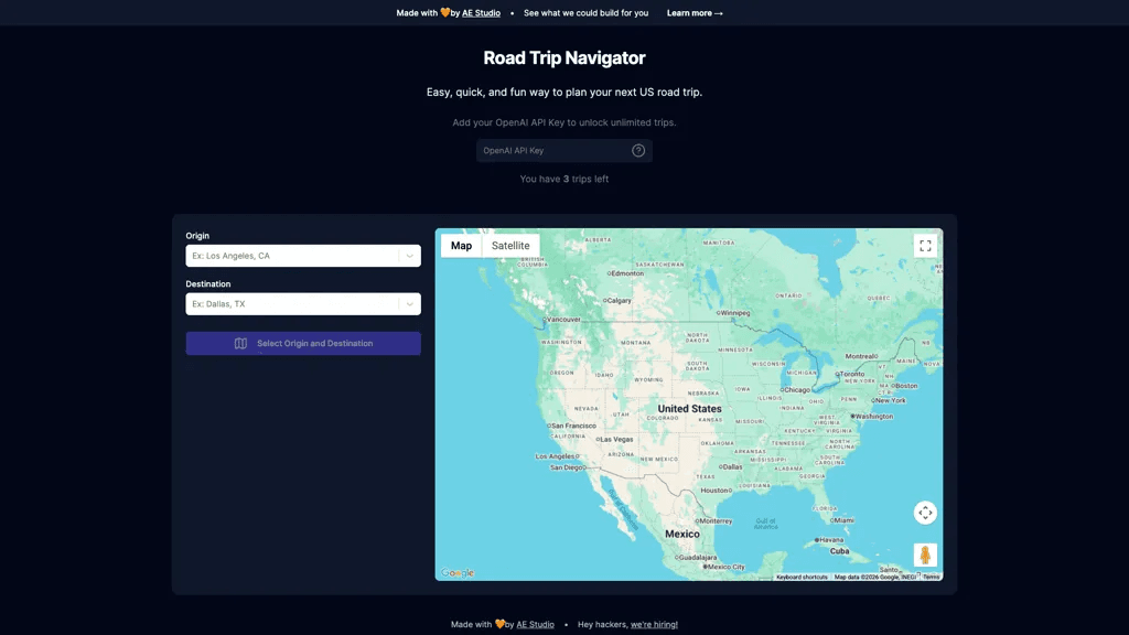 Road Trip Navigator 官网截图