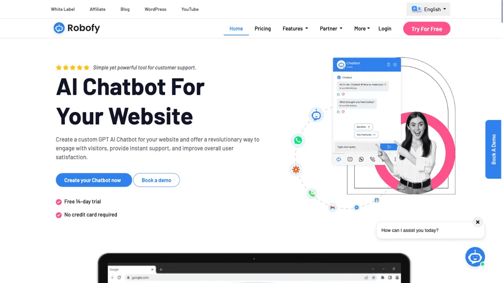 Robofy AI Chatbot 官网截图