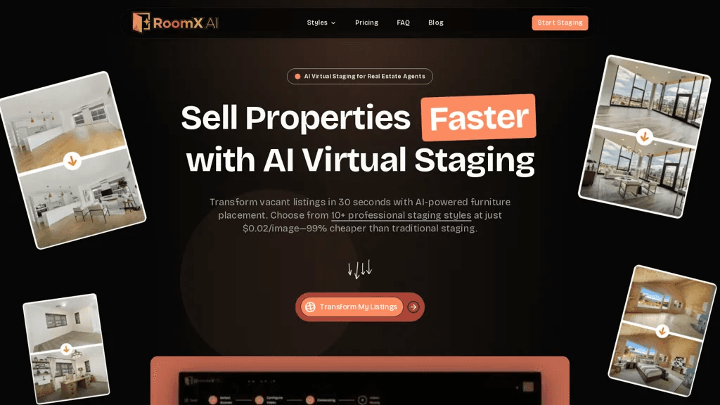 RoomX AI 官网截图
