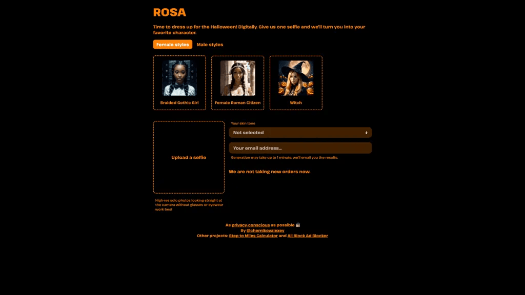ROSA 官网截图