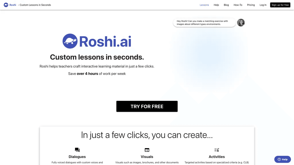 Roshi AI 官网截图