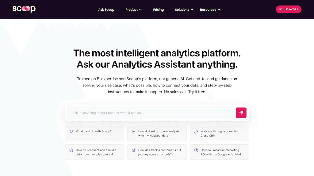 Scoop Analytics 官网截图