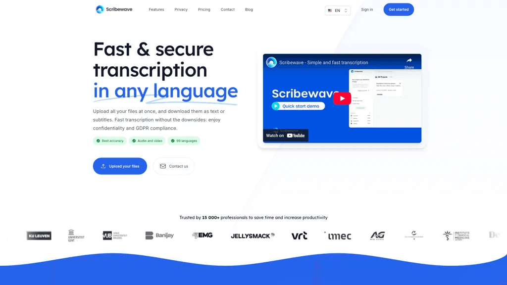 Scribewave AI 工具截图