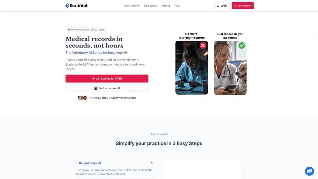 ScribVet 官网截图