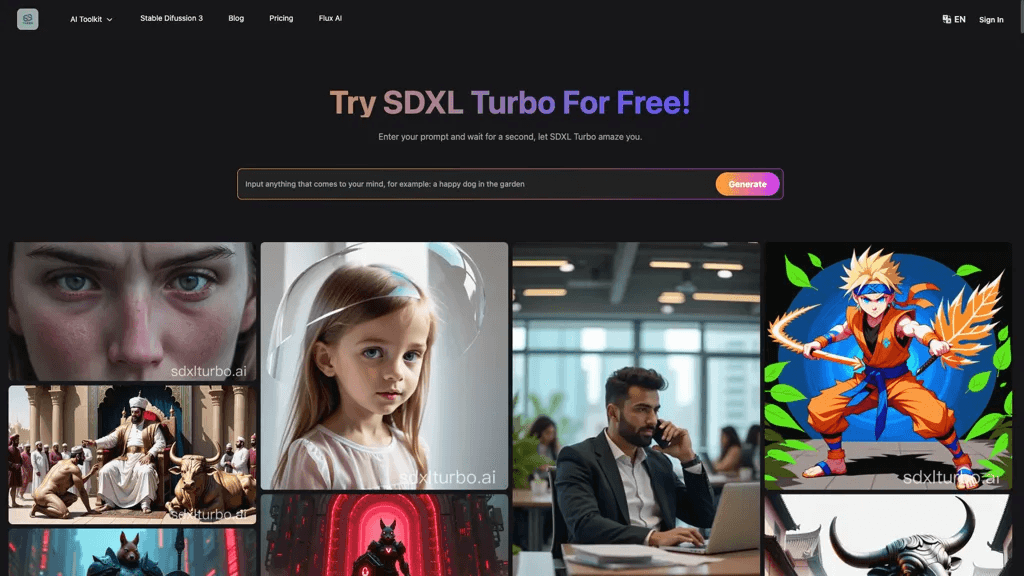 SDXL Turbo Playground 工具截图