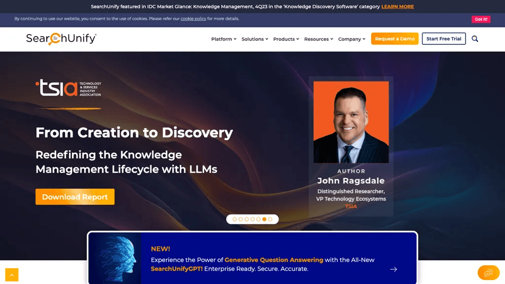SearchUnify 官网截图