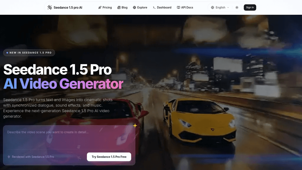 Seedance 1.5 Pro- 官网截图