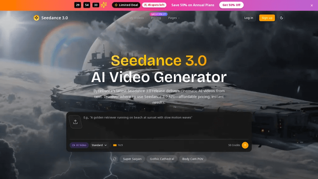 seedance3ai.com 官网截图