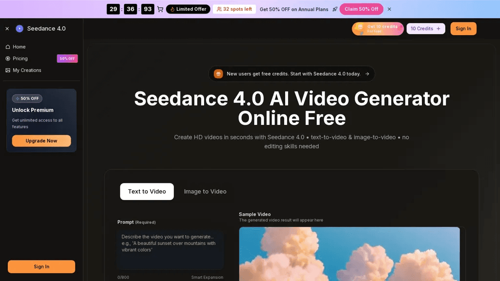 Seedance4.video 工具截图