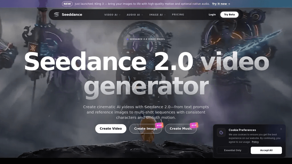Seeddance.app 官网截图