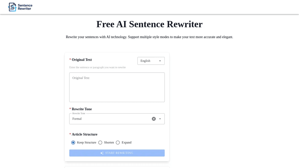 Sentence Rewriter 工具截图