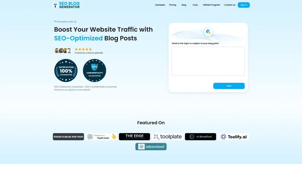 SEO Blog Generator 工具截图