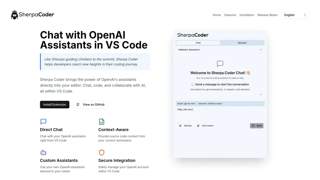 Sherpa Coder 官网截图