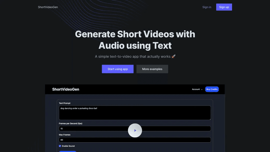 ShortVideoGen 工具截图