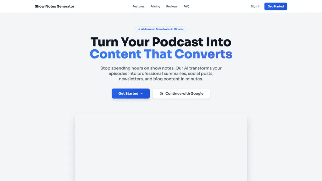 Show Notes Generator 官网截图