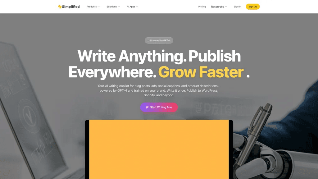 Simplified AI Writer 工具截图