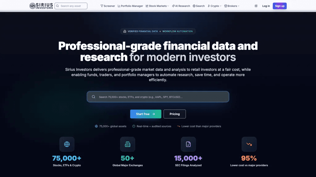Sirius Investors 工具截图