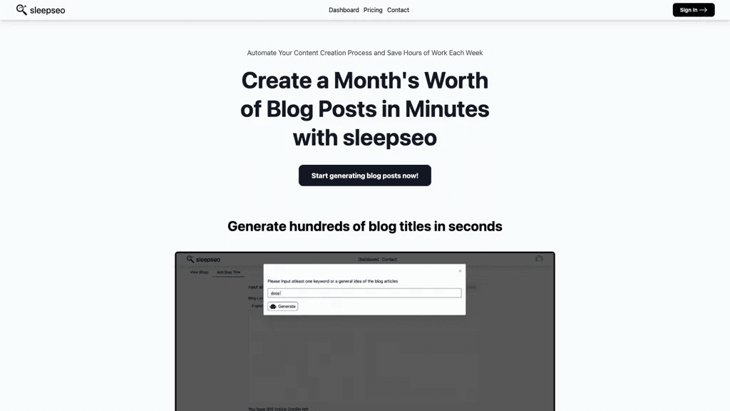 Sleepseo 工具截图