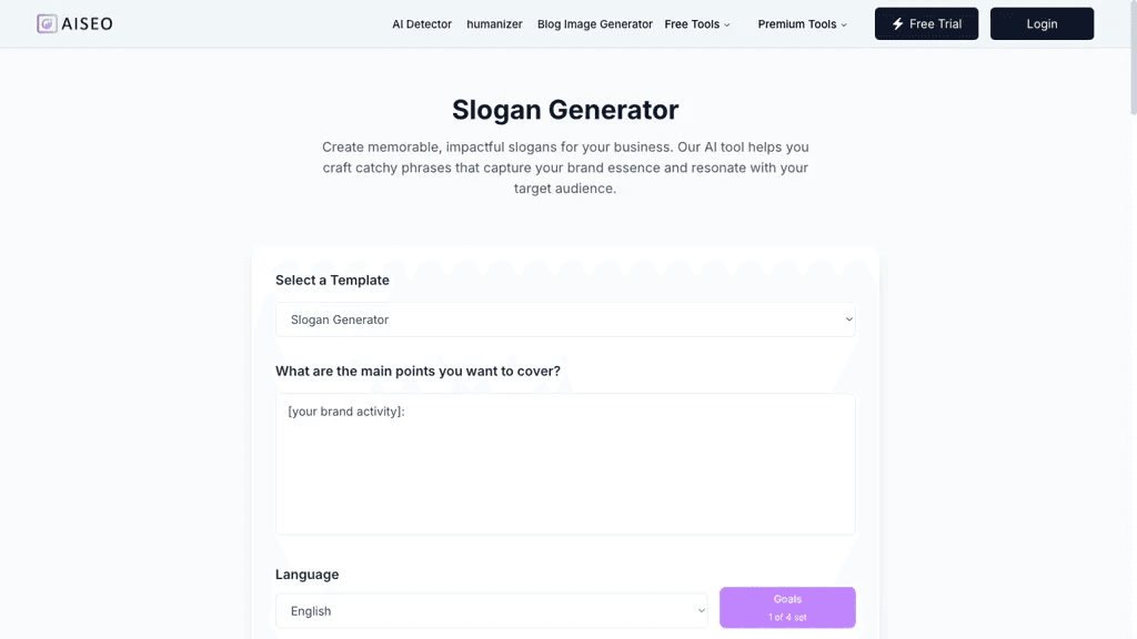 Slogan Generator 官网截图