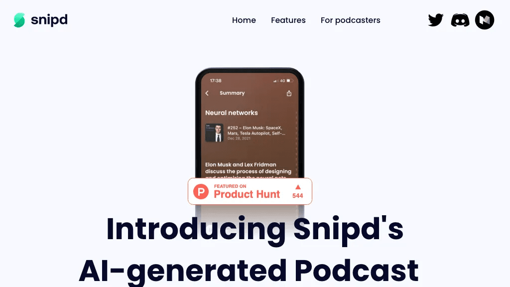 Snipd Podcast Summaries 工具截图