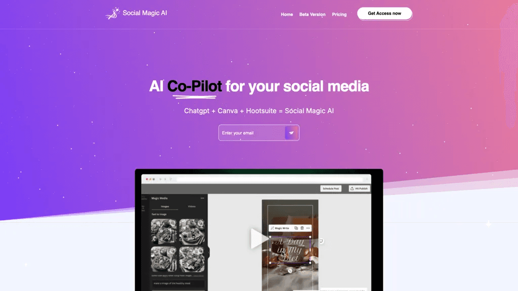 Social Magic AI 官网截图