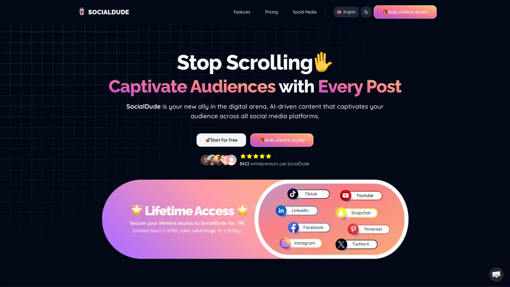 Socialdude.ai 工具截图