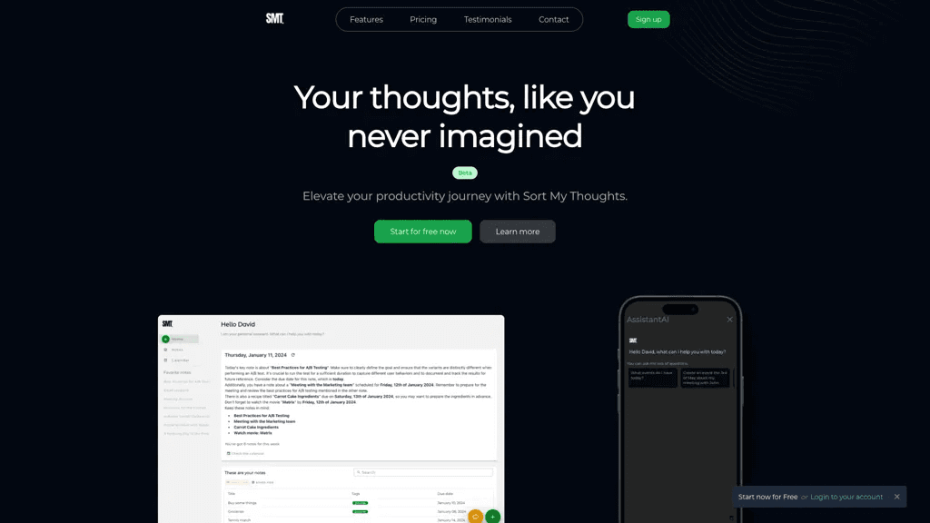 SortMyThoughts 官网截图