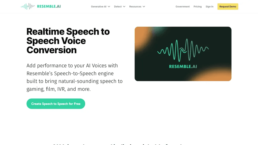 Speech-to-Speech 官网截图