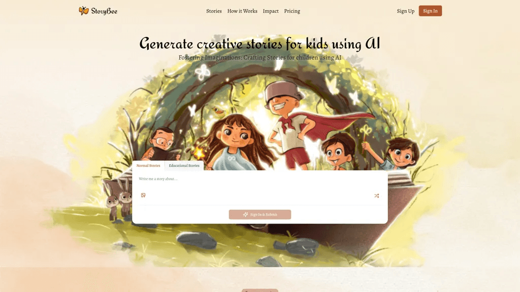 StoryBee 官网截图