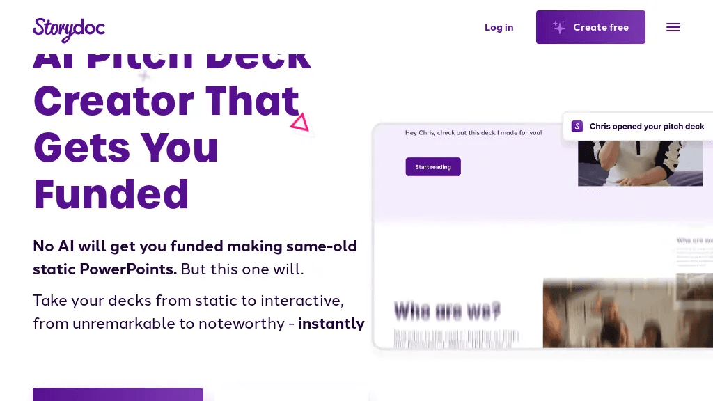 Storydoc Pitch Deck 工具截图