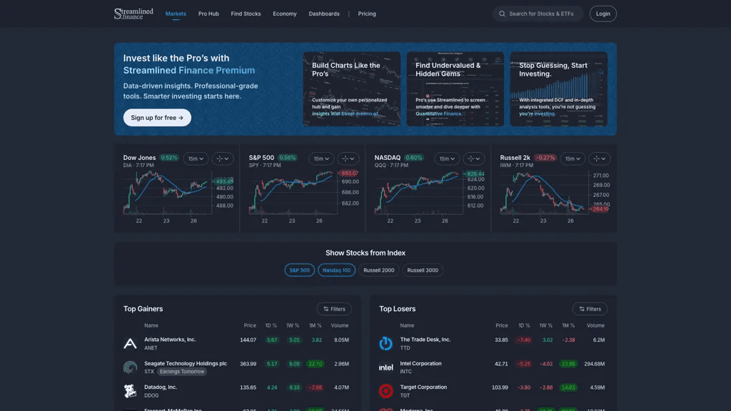 Streamlined Finance 工具截图
