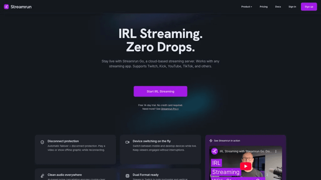 Streamrun 官网截图