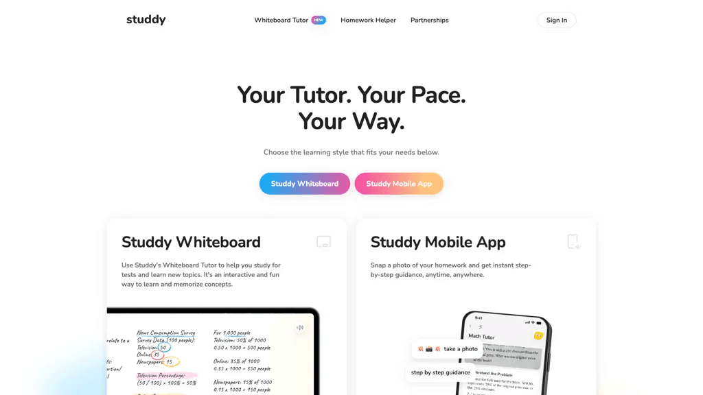 Studdy 官网截图