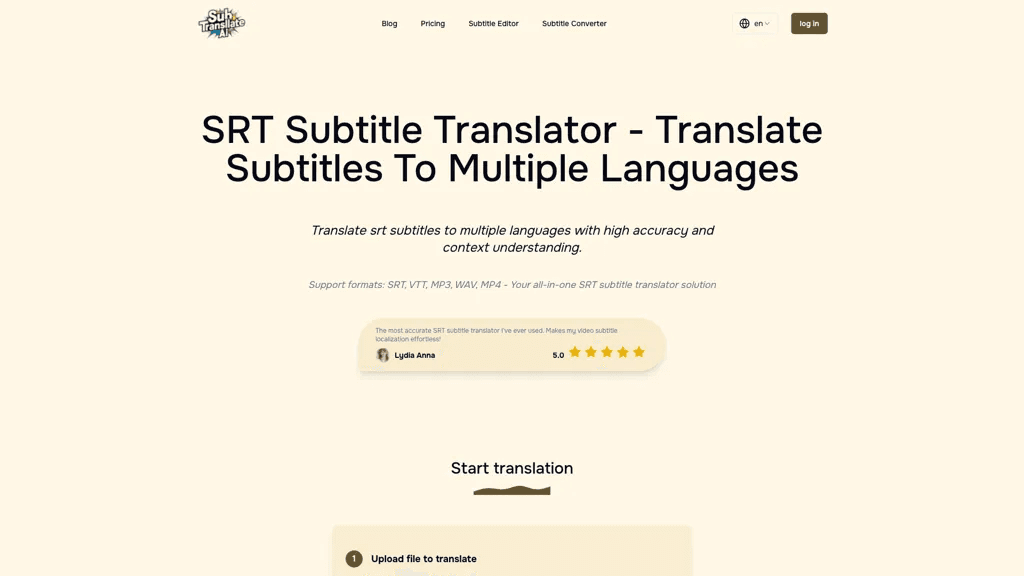 Sub translate ai 工具截图