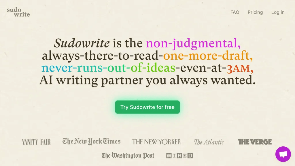 Sudowrite 工具截图